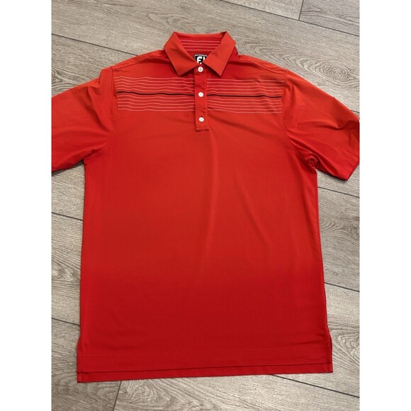 Footjoy Polo Shirt Desert Mountain Golf Mens Large Athletic Fit Red Preppy - Picture 1 of 8